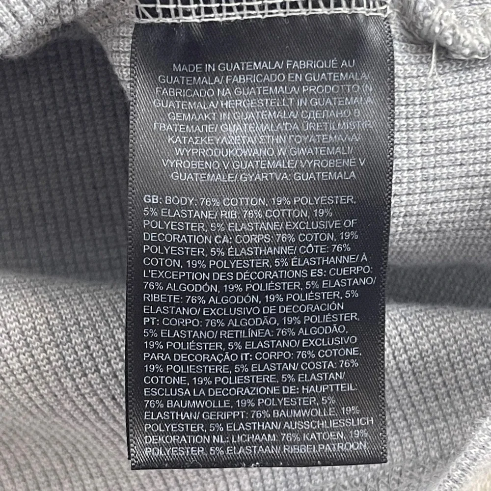 The North Face Mens‎ Gray Waffle Knit Thermal Hoodie Kangaroo Pocket Large